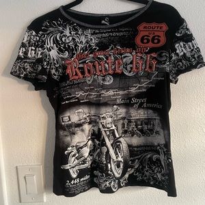 Big Bang motorcycle design fitted tee